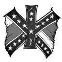 cross and confederate flag  tattoo design idea