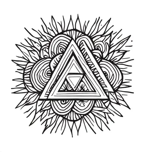 A small tattoo symbolizing family, cousins, friendship . geometric shapes, like interlocking triangles or circles tattoo design idea