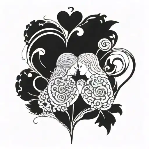 Parents - mother Shiree dad - Hayden - husband and wife and two children Kira 16 and Alaric 14 - Interlocking Hearts tattoo design idea