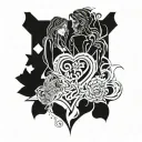 Parents - mother Shiree dad - Hayden - husband and wife and two children Kira 16 and Alaric 14 - Interlocking Hearts tattoo design idea