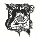 Parents - mother Shiree dad - Hayden - husband and wife and two children Kira 16 and Alaric 14 - Interlocking Hearts tattoo design idea