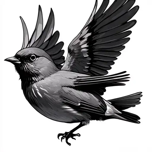 Robin Flying tattoo design idea