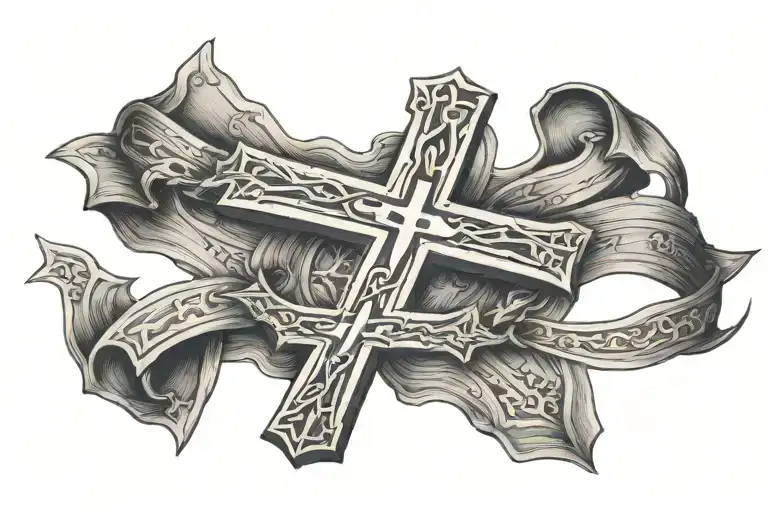 three crosses whit bible scripture around neck tattoo tattoo design idea