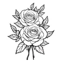 Gemini, Aries, February 11 21 roses bouquet tattoo design idea
