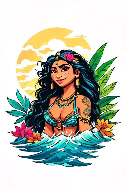 Hi Hello from Moana tattoo design idea