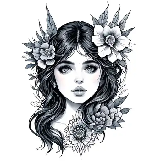 lover girl with a free spirit tattoo design idea