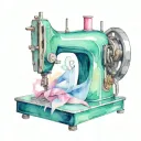 sewing machine tattoo design idea