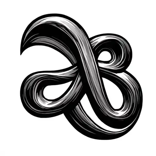 letters JJ in an infinity symbol intertwined tattoo design idea