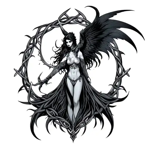 morrigan celtic goddess tattoo design idea