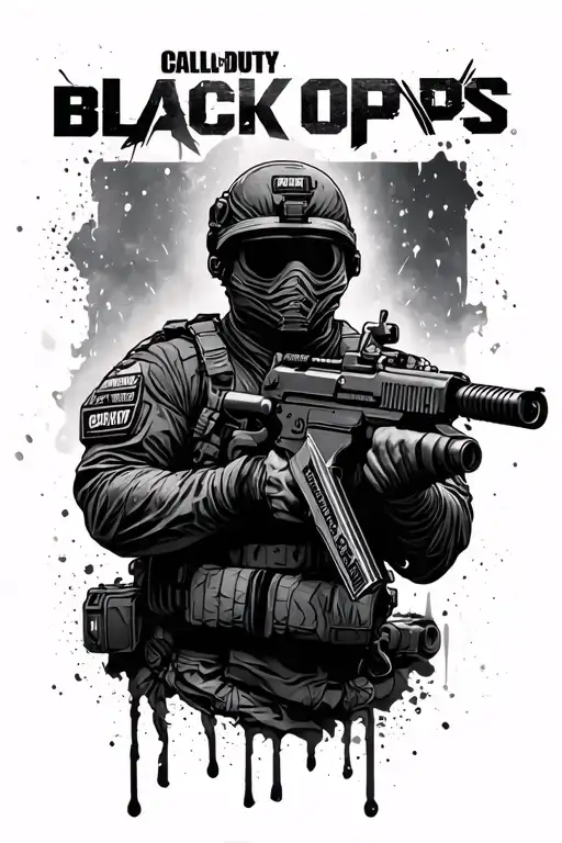 Call Of Duty black ops tattoo design idea