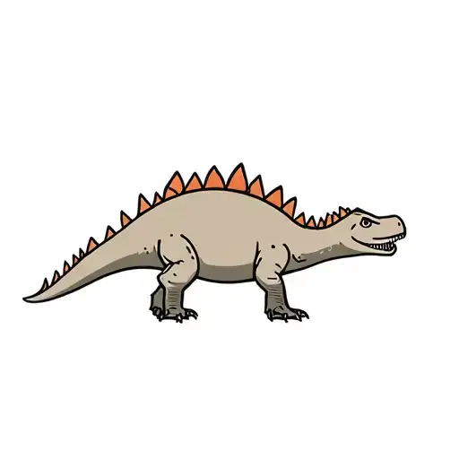 cartoon iguanodon tattoo design idea