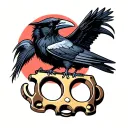 Raven, knuckle dusters tattoo design idea