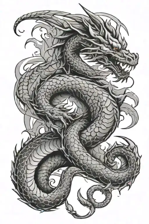 dragon, scorpion, money tattoo design idea