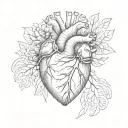 anatomical heart tattoo design idea