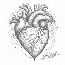 anatomical heart tattoo design idea