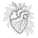 anatomical heart tattoo design idea