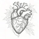anatomical heart tattoo design idea
