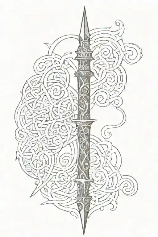 Celtic spear tattoo design idea