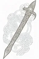 Celtic spear tattoo design idea