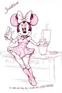 the name justine with the death day which is 7/22/12 and an incorporated minnie mouse thing  tattoo design idea