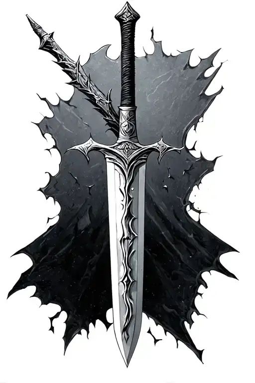 Broken Witcher sword tattoo design idea