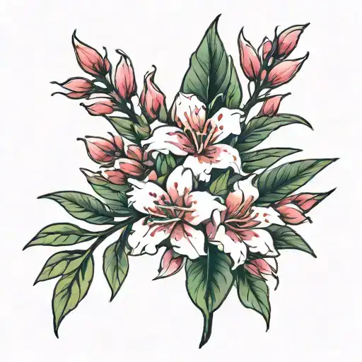 oleander flowers tattoo design idea