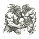 samson fighting tattoo design idea