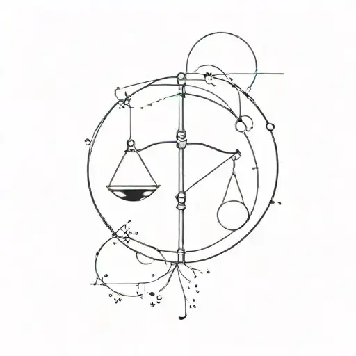 libra constellation zodiac sign tattoo design idea