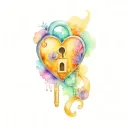 Anjna name with heart shaped lock tattoo design idea