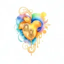 Anjna name with heart shaped lock tattoo design idea