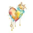 Anjna name with heart shaped lock tattoo design idea