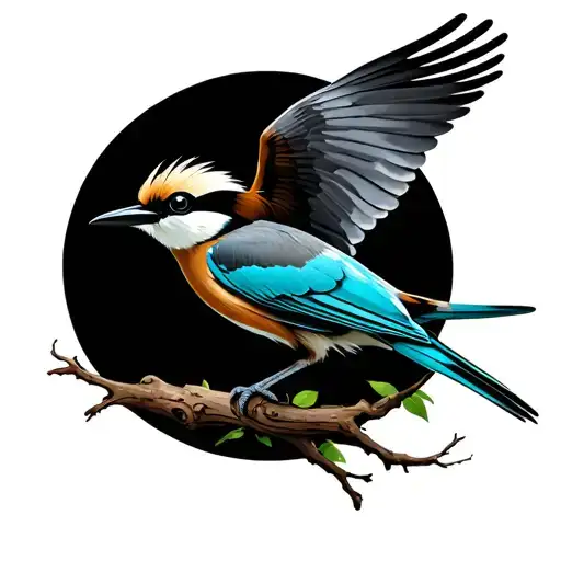 Grey and black realism flying turquoise browed motmot grey and black tattoo on bicep  tattoo design idea