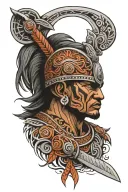 maori warrior ready for war tattoo design idea