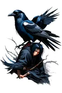 Itachi Uchiha with crows tattoo design idea