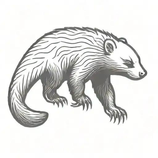 honey badger eating its tail tattoo design idea