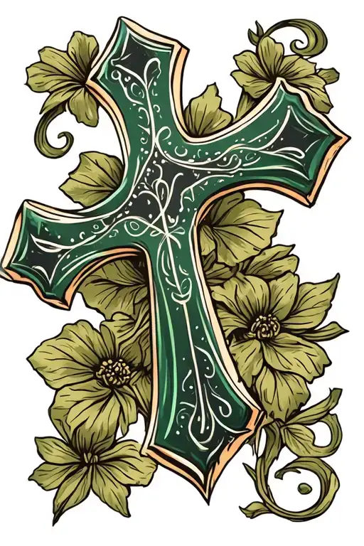 Irish cross dad memorial tattoo design idea
