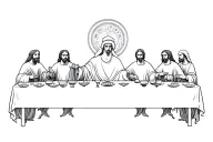 last supper table tattoo design idea