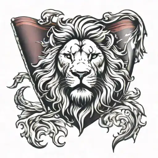 Albanian flag and a lion head tattoo design idea