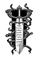ancient sword with bible verse proverbs 6:6-8 tattoo design idea