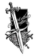 ancient sword with bible verse proverbs 6:6-8 tattoo design idea