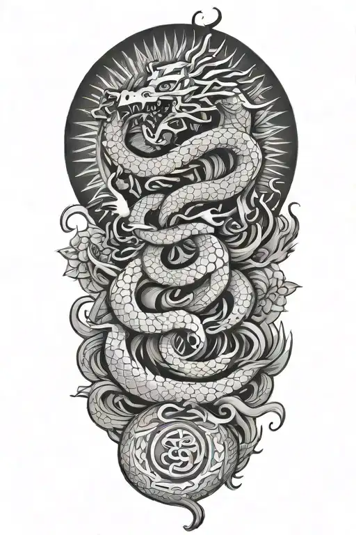 aum, music, dragon, novelist, buddhist tattoo design idea