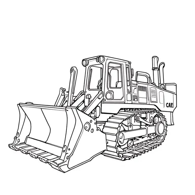 bulldozer tattoo design idea
