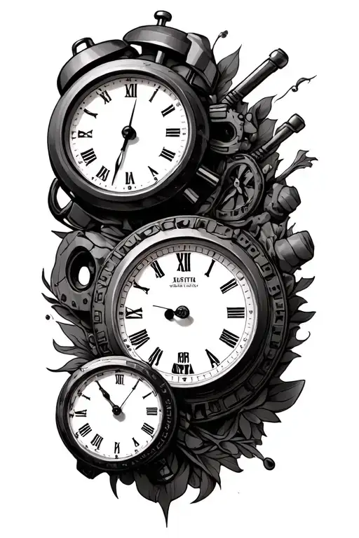 3 clocks military gear 26 tattoo design idea