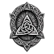 Triangle frame made from Celtic trinity Knot tattoo design idea