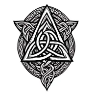 Triangle frame made from Celtic trinity Knot tattoo design idea
