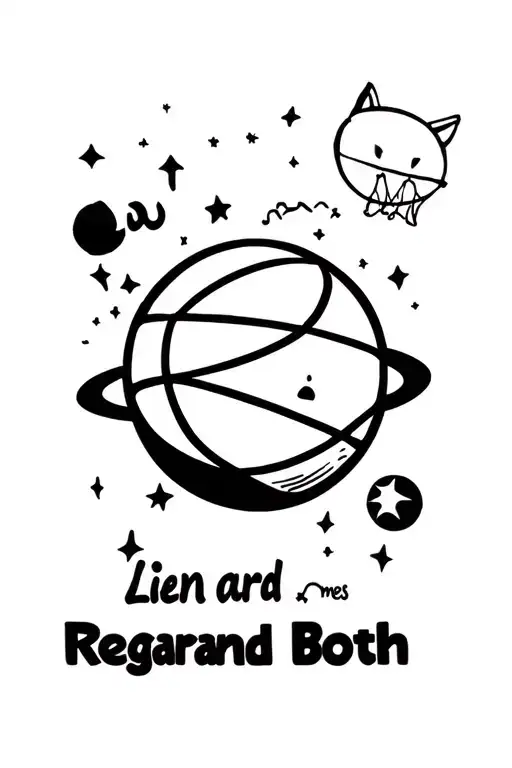Little Prince Basketball Ball Planet and Renard Regardans Liin Mes Direction Both tattoo design idea