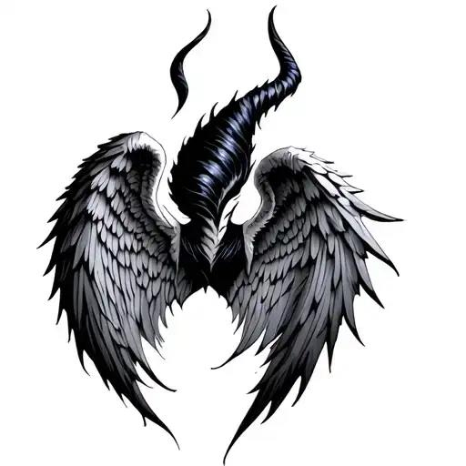 Maleficent inspired angel wings tattoo design idea