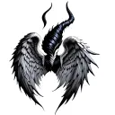 Maleficent inspired angel wings tattoo design idea