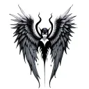 Maleficent inspired angel wings tattoo design idea