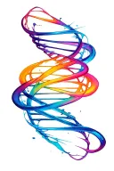 fluid aurora ribbons, translucent soundwaves, melting vortex, dna, artistic sound , shattered prism tattoo design idea